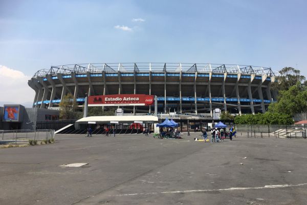 Outside view of Estadio Azteca, one of the most iconic football stadiums in the world.