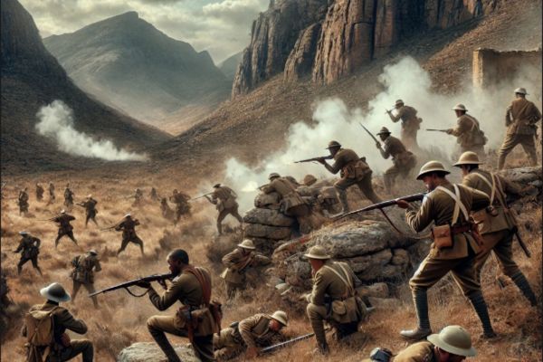 AI-generated image of the Battle of Spionkop during the Boer War.