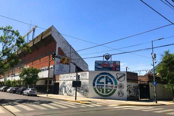 Exterior view of Estadio Islas Malvinas, home of Club Atlético All Boys in Buenos Aires.