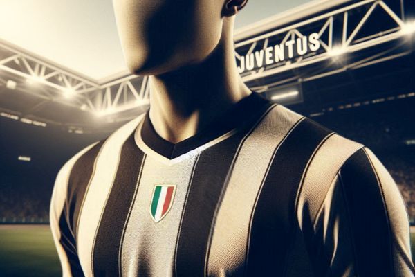 Generated image depicting the black and white stripes of a Juventus kit.