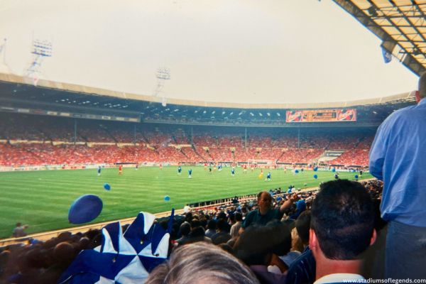 A full Wembley Stadium during the 1997 FA Cup Final.