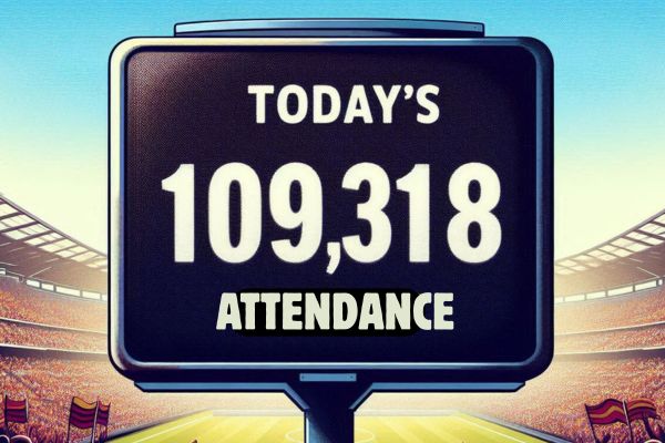 ANIMATED IMAGE OF SCOREBOARD READING "Today's attendance 109, 318.