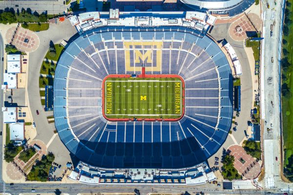 Aerial View of Michigan Stadium, USA.
