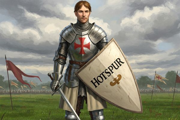 Generated image depicting Sir Sir Henry Percy aka Harry Hotspur in battle attire.