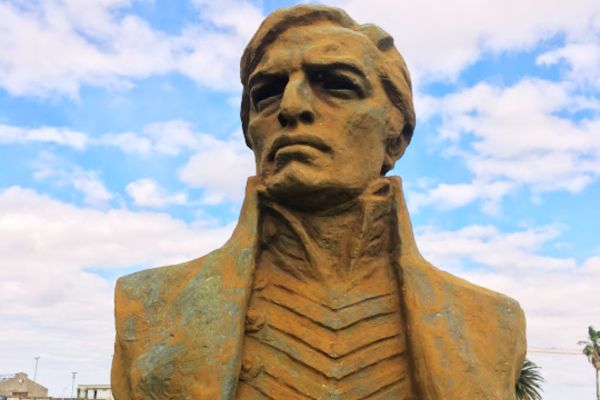 Statue of Admiral William Brown in Montevideo, Uruguay.
