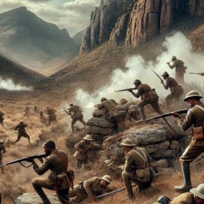 AI-generated image of the Battle of Spionkop during the Boer War.