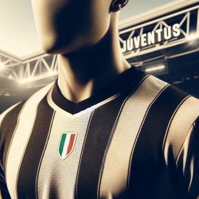 Generated image depicting the black and white stripes of a Juventus kit.