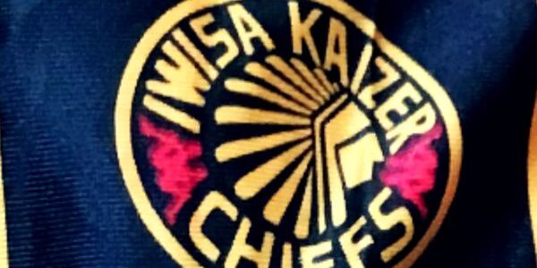 Close up of kaizer Chiefs badge of shirt