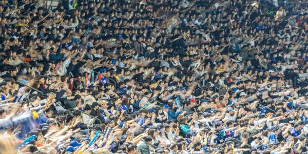 Fans in stadium.